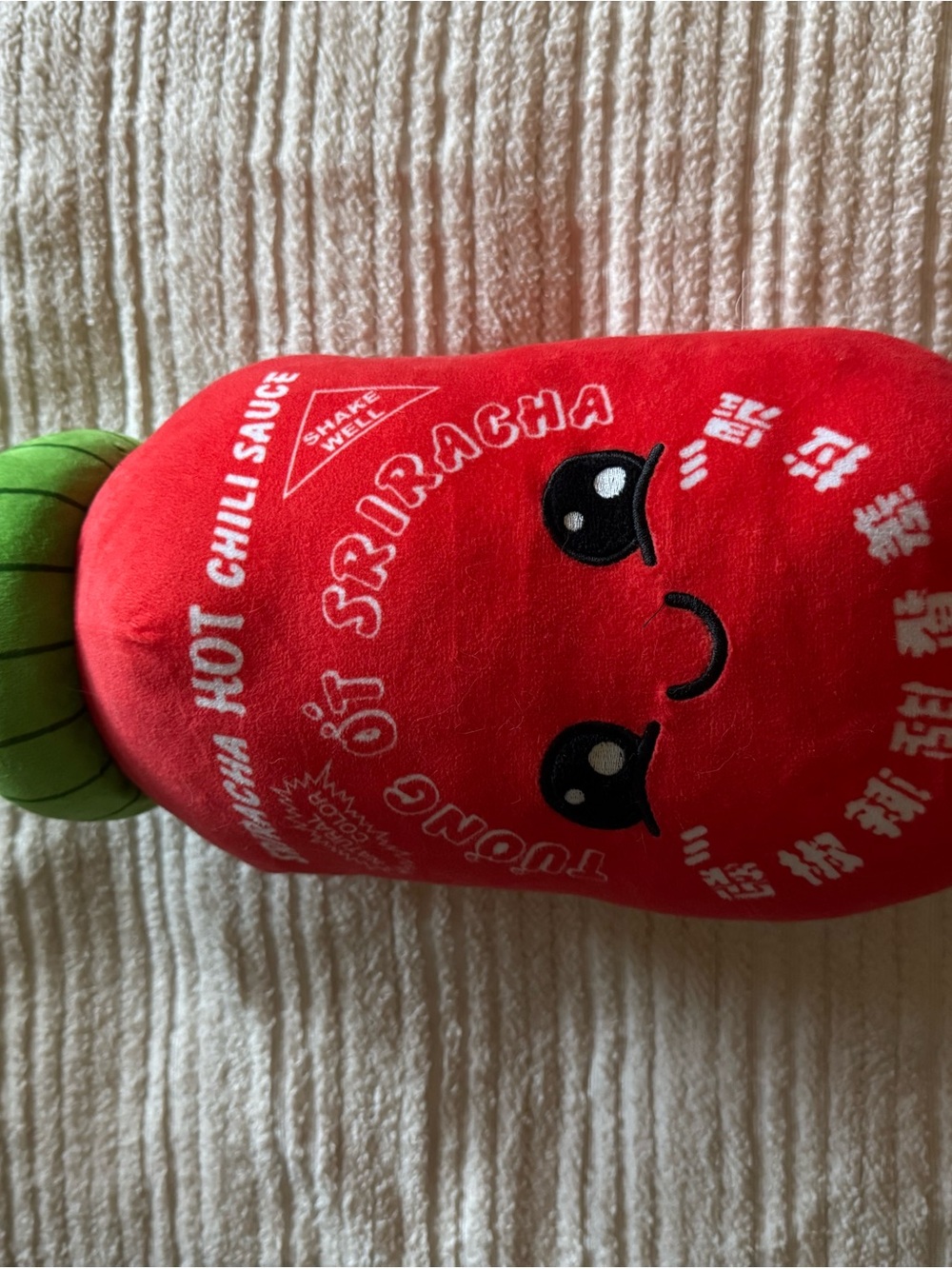 Kawaii Red Sriracha Hot Sauce Plush Toy - Cute Smiling Pepper